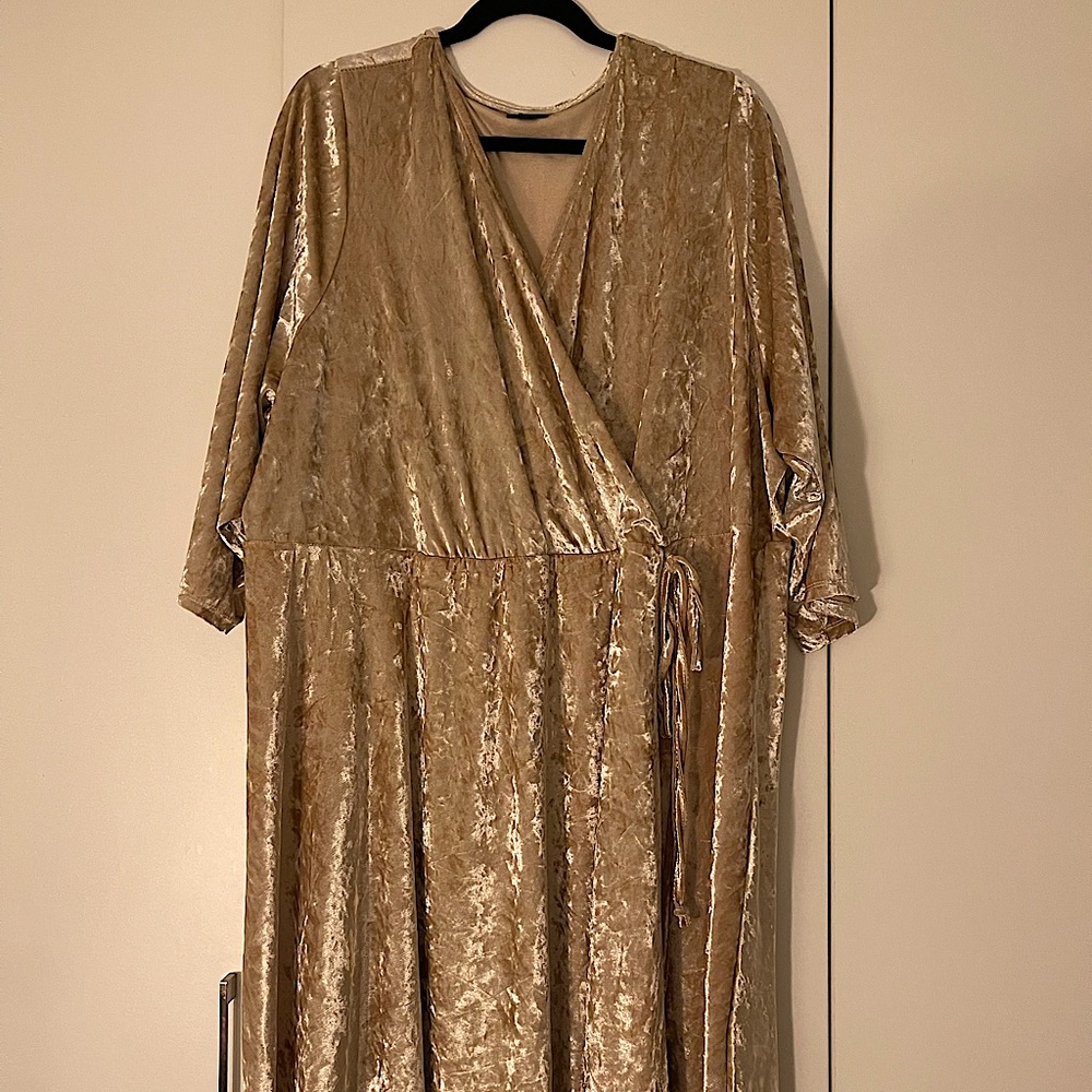 Light Gold Velvet Dress